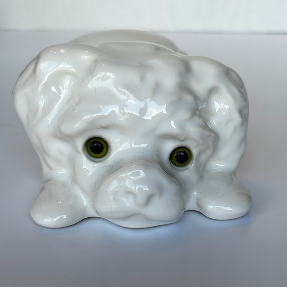 Adorable White Puppy w Big Green Eyes "The Collectables #402" Canadiana Pottery - Picture 10 of 10